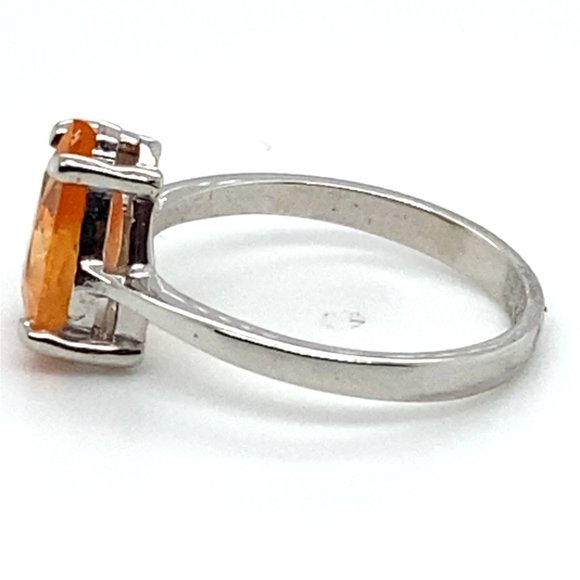 Mandarin Spessartine 2.74ct Solid 14K White Gold Ring - Picture 6 of 6